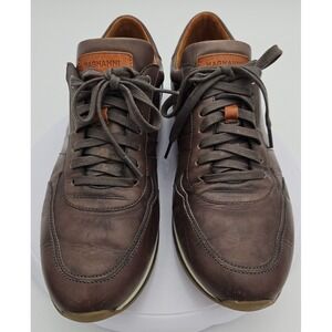 Magnanni IBIZA Men's 8.5 Cognac Leather Luxury Sneaker Hybrid Casual Comfort EUC